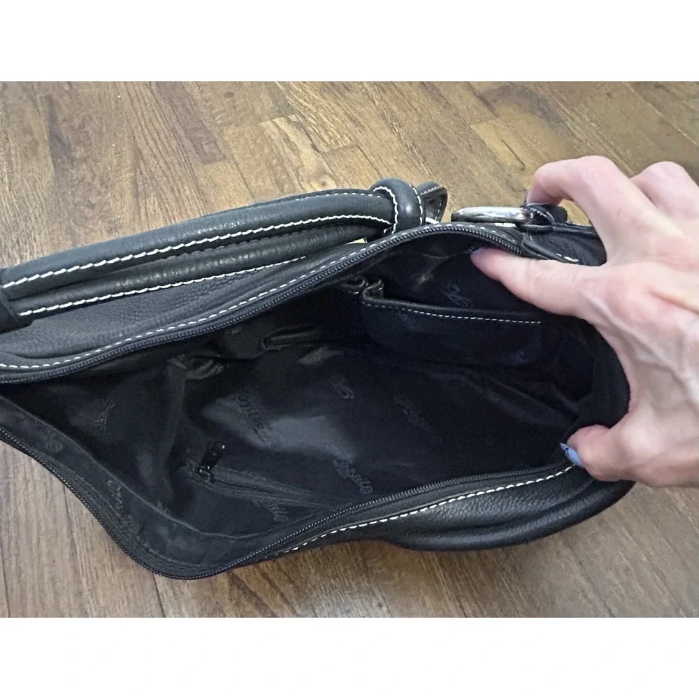 Fossil Harwell Crescent Black Bag ZB1916001 Y2K Shoulder Purse Medium Size